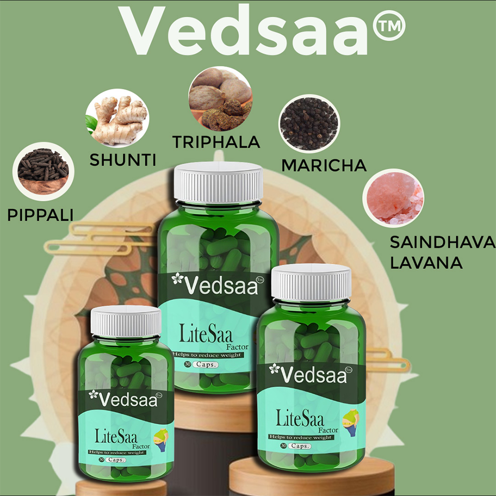 Vedsaa™ LiteSaa Factor - Ayurvedic Weight Loss Capsules